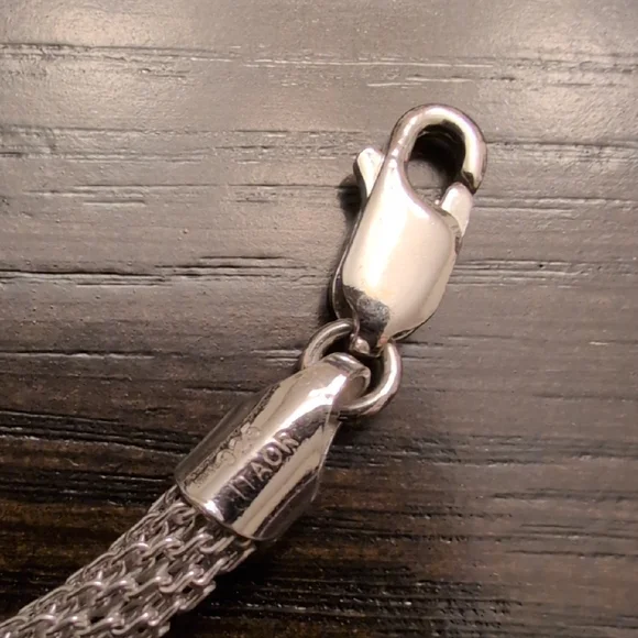 Sterling Silver Vintage Italian Mesh Bracelet - Picture 4 of 5